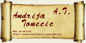 Andrija Tomecić vizit kartica